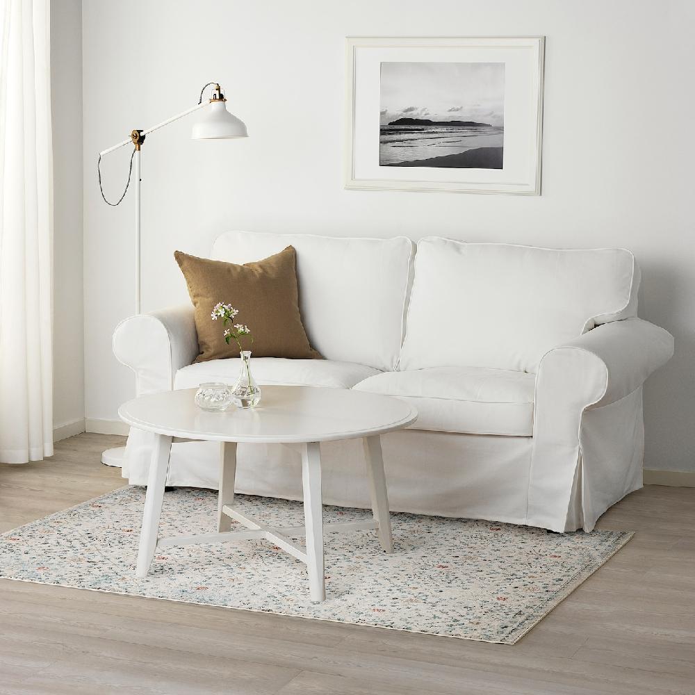 IKEA ROMDRUP Tappeto Pelo Corto Bianco Sporco Anticato/motivo Floreale 160x230 Cm