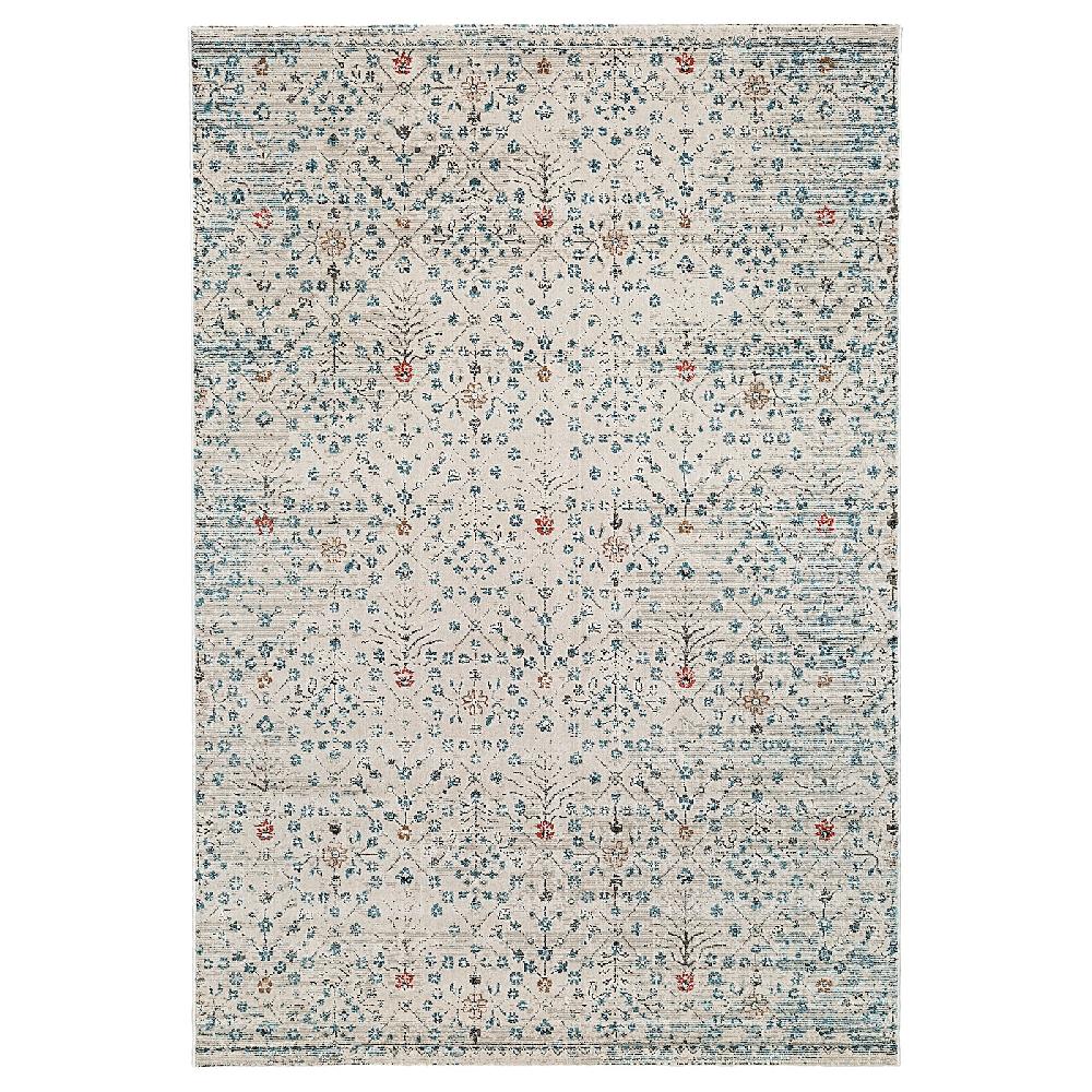 IKEA ROMDRUP Tappeto pelo corto bianco sporco anticato/motivo floreale 160x230 cm