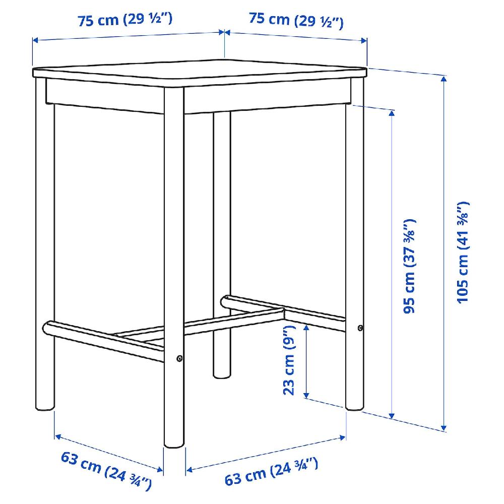 IKEA RÖNNINGE / RÖNNINGE Tavolo E 2 Sgabelli Bar Betulla/verde