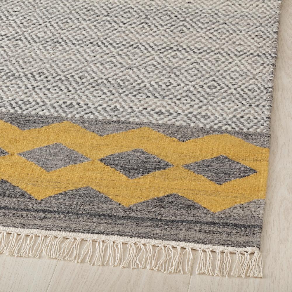 IKEA RYSSGRÄS Tappeto Tessitura Piatta Grigio-giallo/fatto A Mano 170x240 Cm