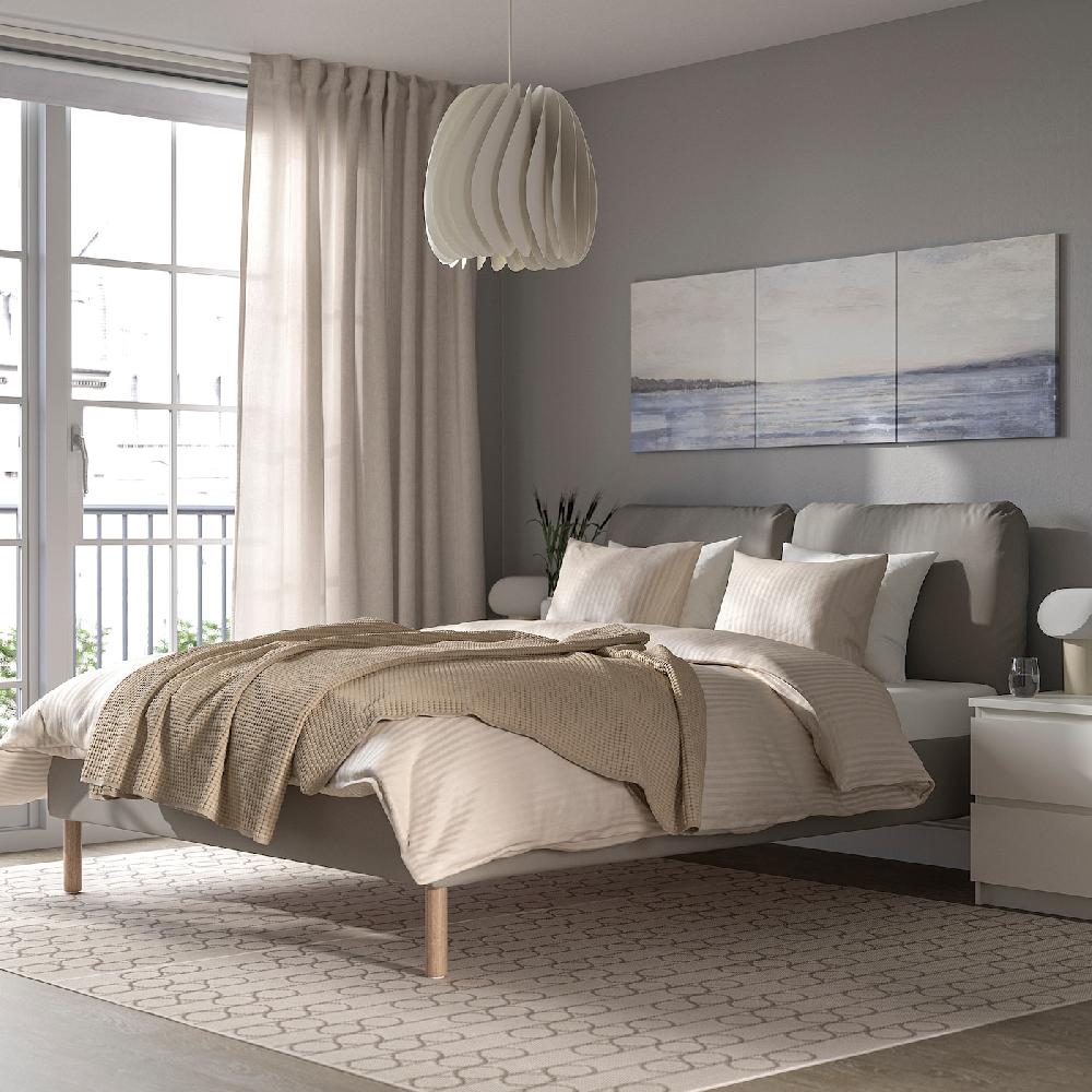 IKEA SAGESUND Struttura Letto Imbottita Diseröd Marrone 160x200 Cm