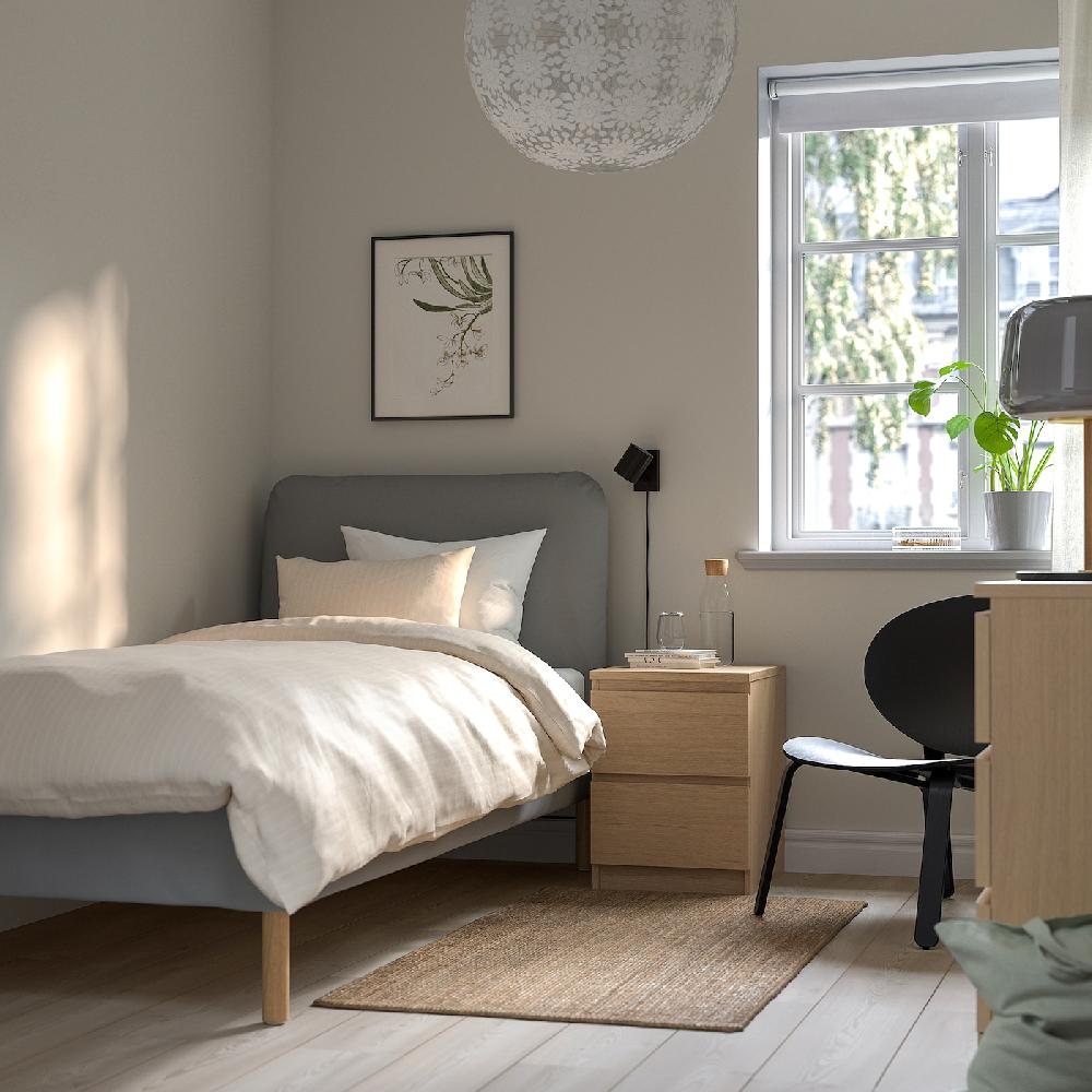 IKEA SAGESUND Struttura Letto Imbottita Diseröd Marrone 90x200 Cm