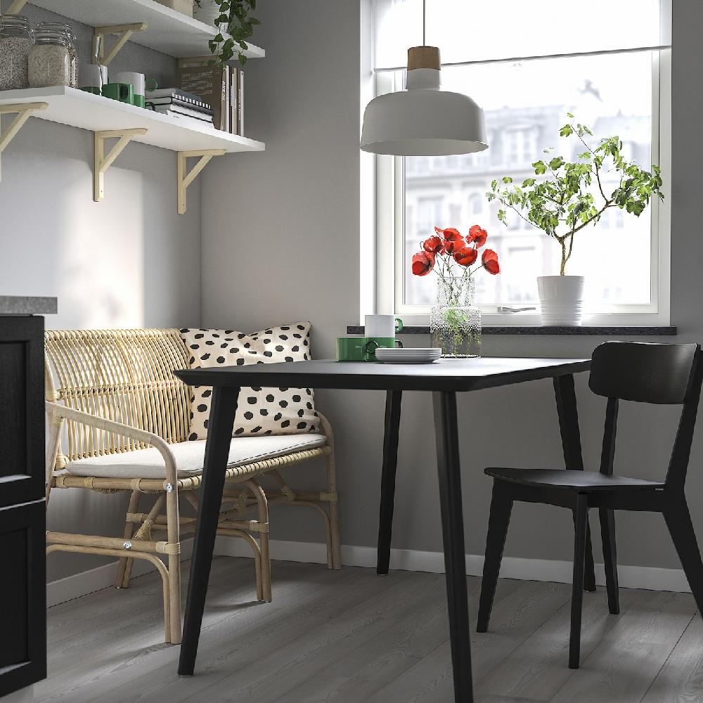 IKEA SALNÖ / GRYTTOM Panca Con Cuscino Braccioli Rattan/Gransel Naturale