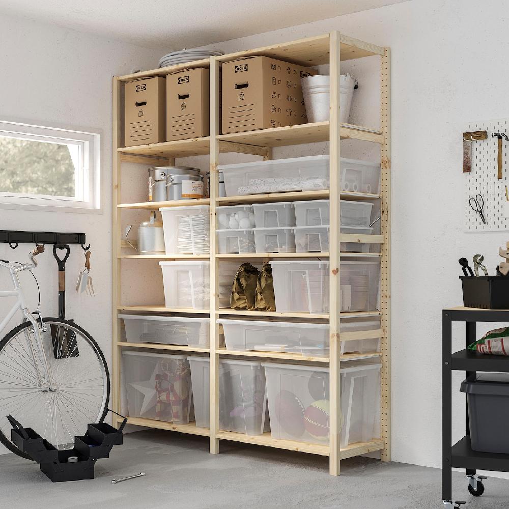 IKEA SAMLA Contenitore Con Coperchio Trasparente 57x39x28 Cm/45 L