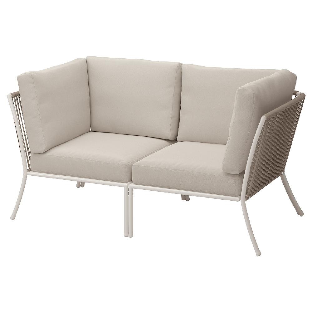 IKEA SEGERÖN Divano a 2 posti da esterno bianco/beige/Frösön/Duvholmen beige