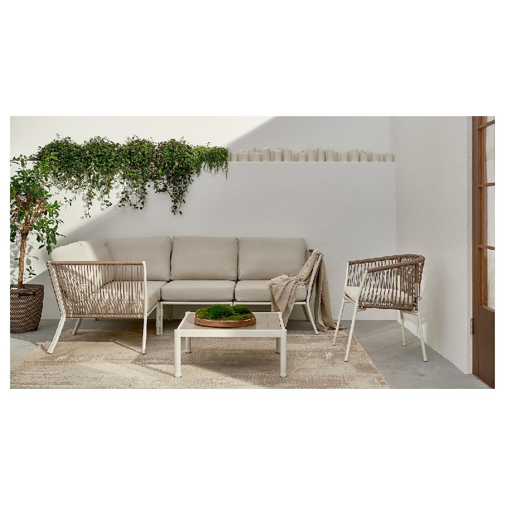 IKEA SEGERÖN Divano Angolare A 3 Posti Da Esterno Bianco/beige/Frösön/Duvholmen Beige