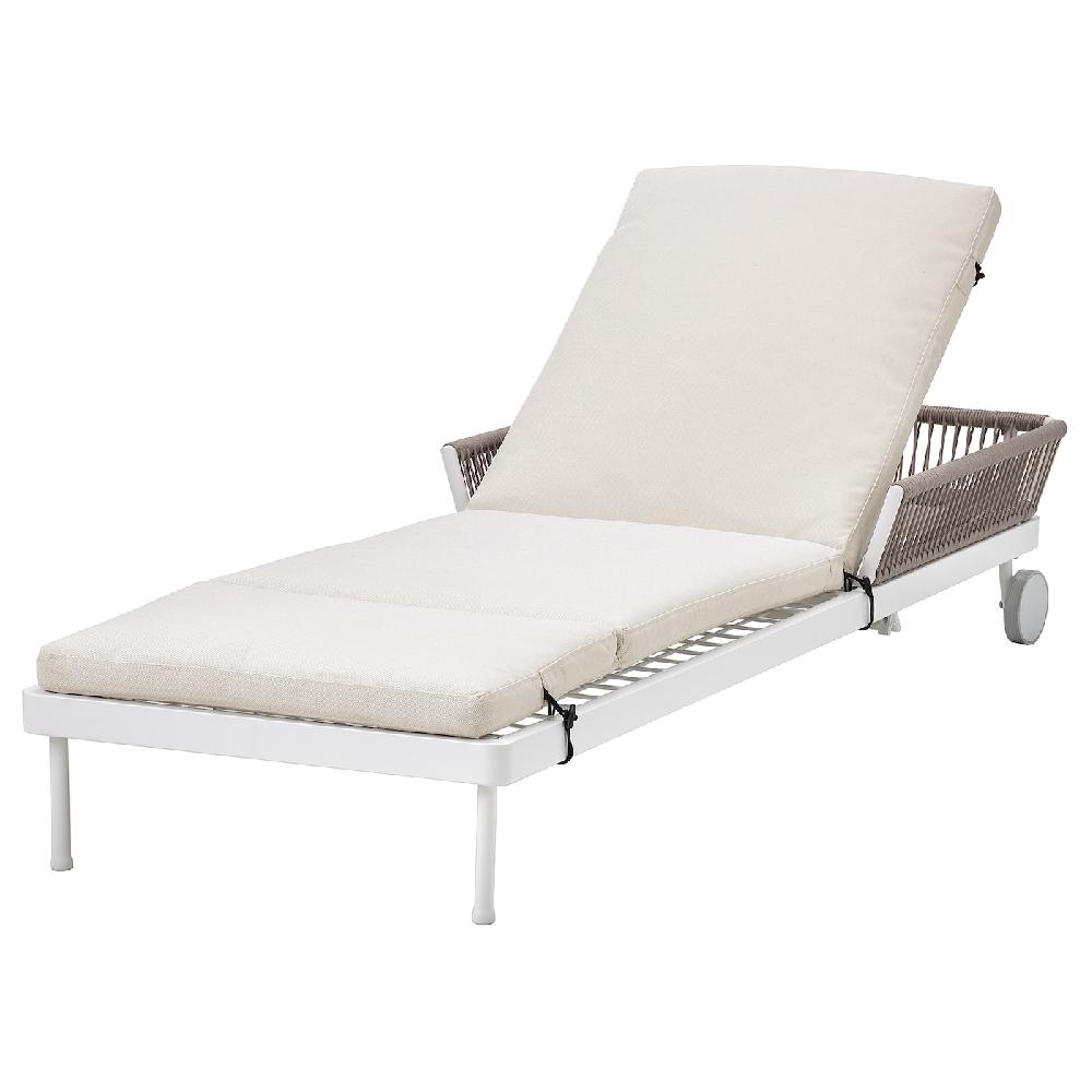 IKEA SEGERÖN Lettino da esterno bianco/beige/Frösön/Duvholmen beige
