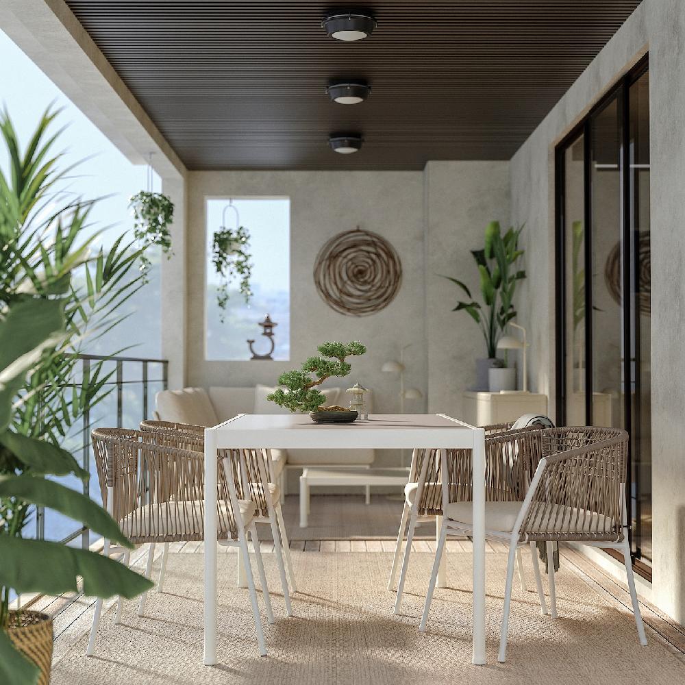 IKEA SEGERÖN Tavolo Da Giardino Bianco/beige 91x147 Cm
