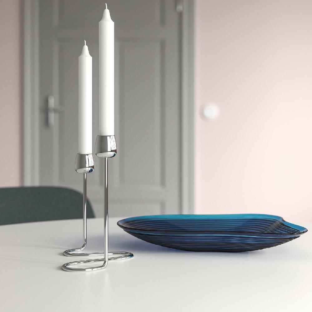 IKEA SILVERPÄRON Candeliere Per 2 Candele Color Argento 20 Cm