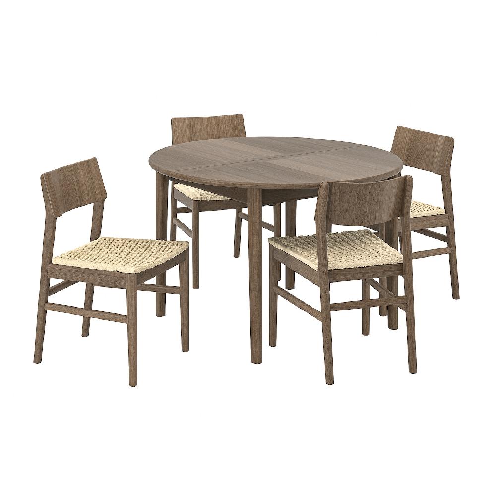 IKEA SKANSNÄS / SKANSNÄS Tavolo e 4 sedie marrone faggio/marrone faggio 115/170 cm