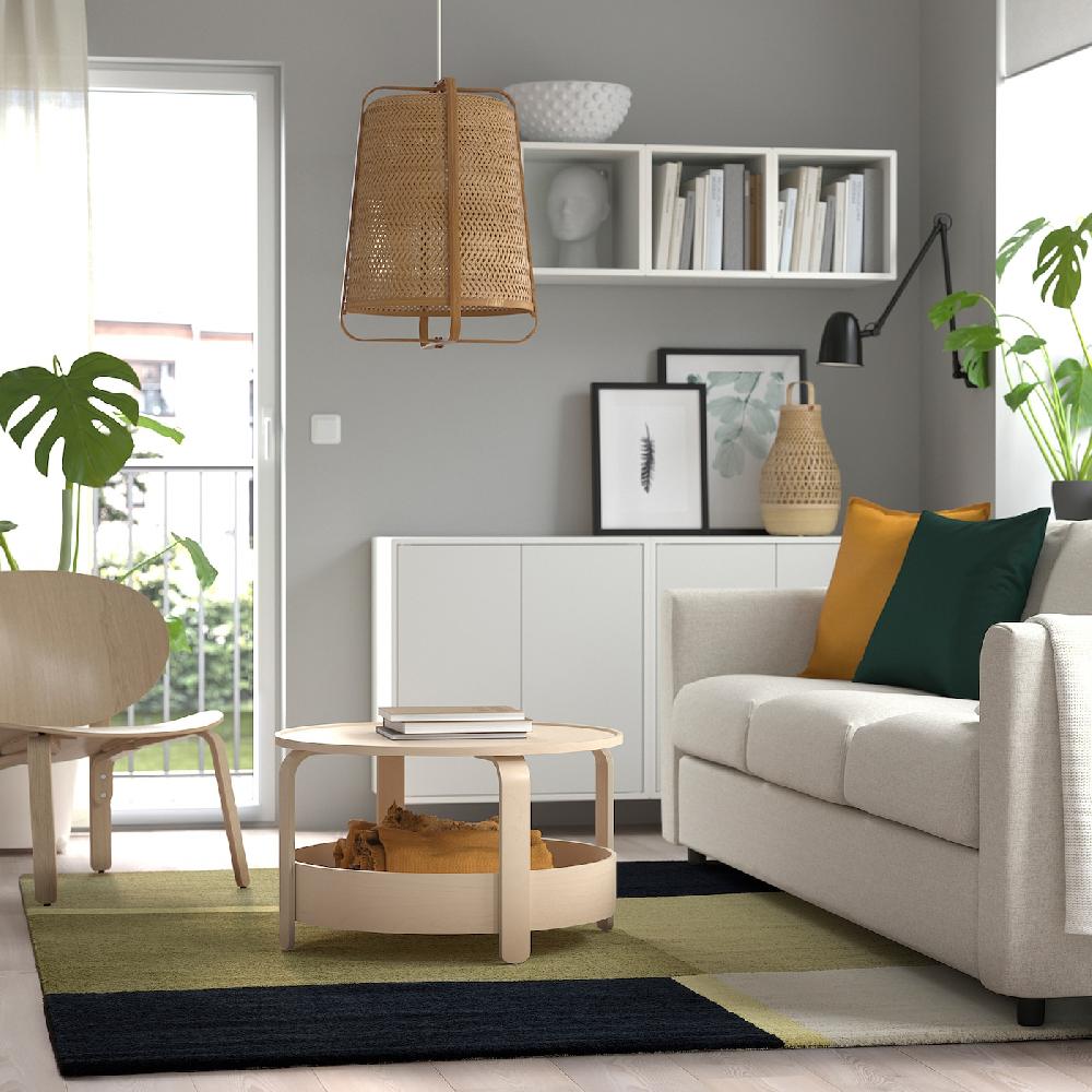 IKEA SKRIFTSPRÅK Tappeto Pelo Corto Beige-verde/blu Scuro 200x300 Cm