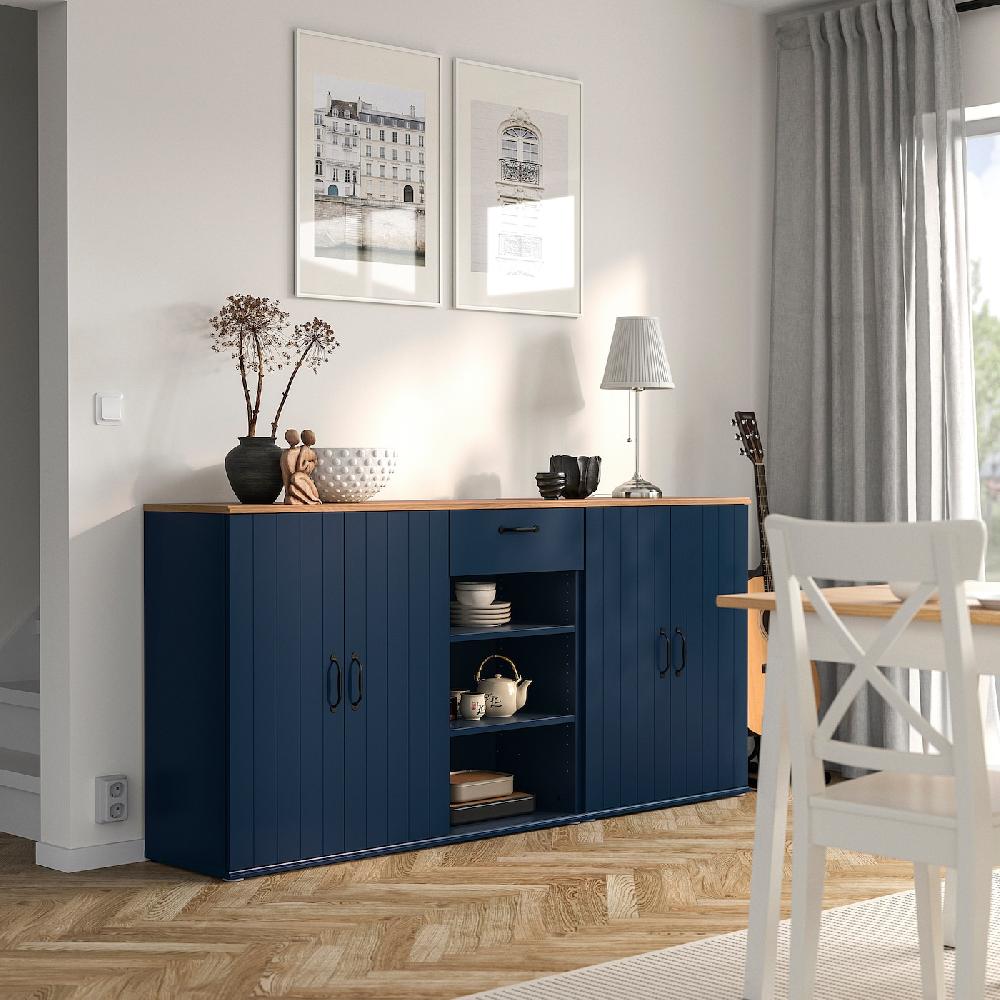 IKEA SKRUVBY Combinazione Di Mobili Blu-nero 190x90 Cm