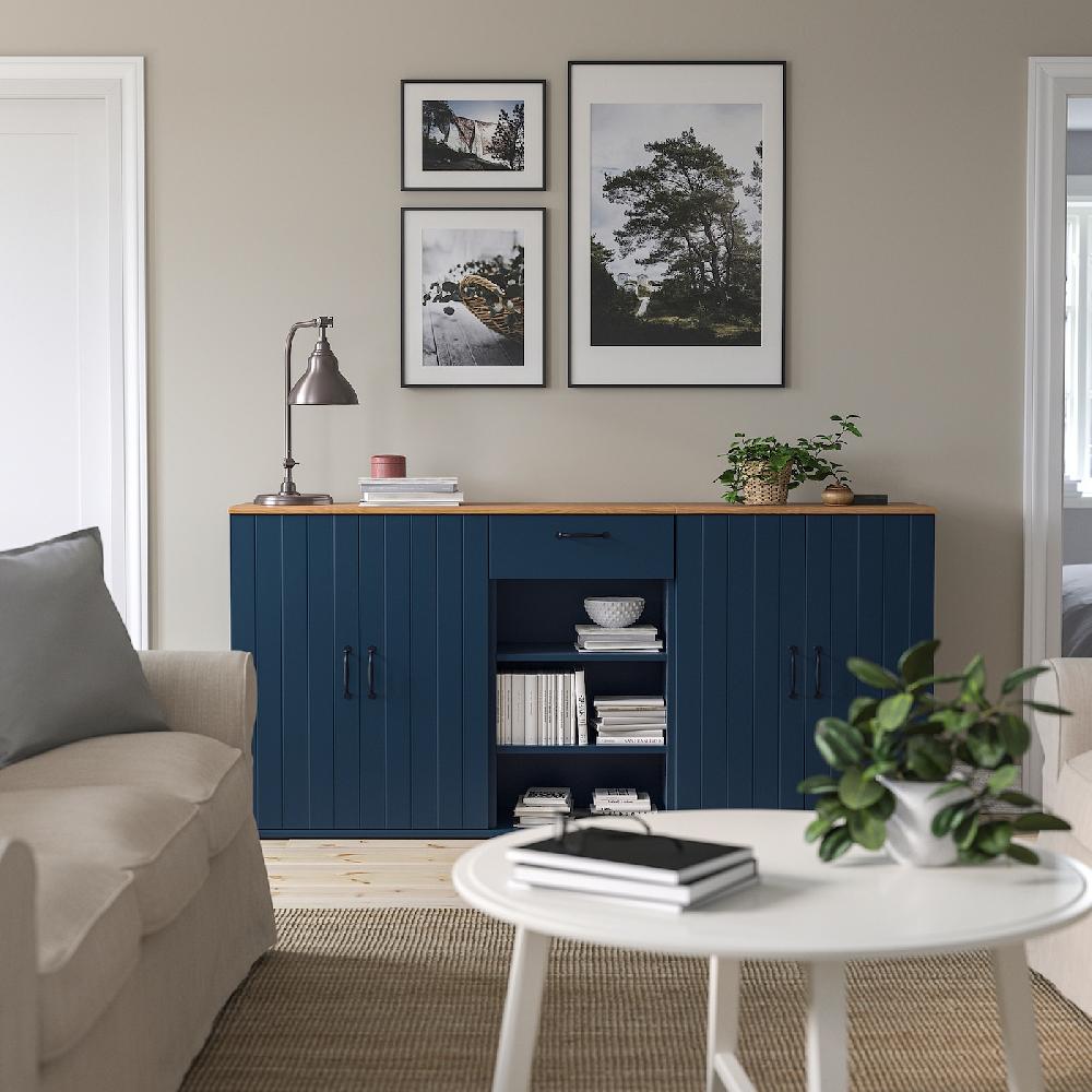 IKEA SKRUVBY Combinazione Di Mobili Blu-nero 190x90 Cm
