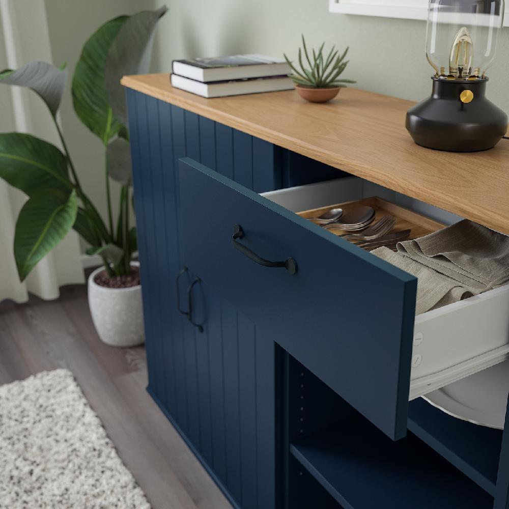 IKEA SKRUVBY Combinazione Di Mobili Blu-nero 190x90 Cm