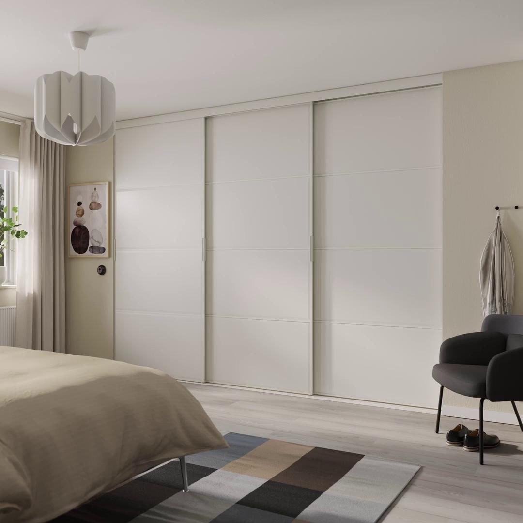 IKEA SKYTTA / BOAXEL Cabina Armadio Con Ante Scorrevoli Bianco/Tjörhom Bianco 301x115x240 Cm