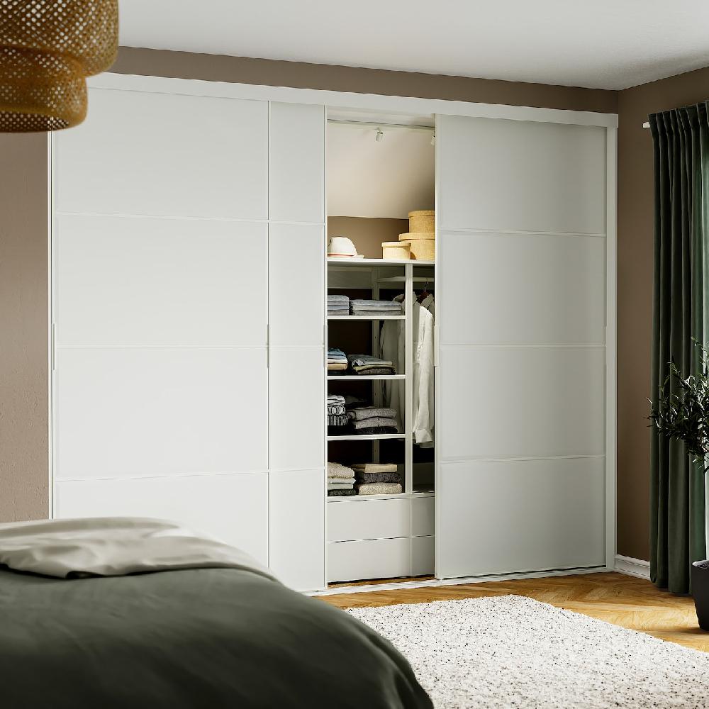 IKEA SKYTTA / TJÖRHOM Combinazione Ante Scorrevoli Bianco/bianco 301x240 Cm