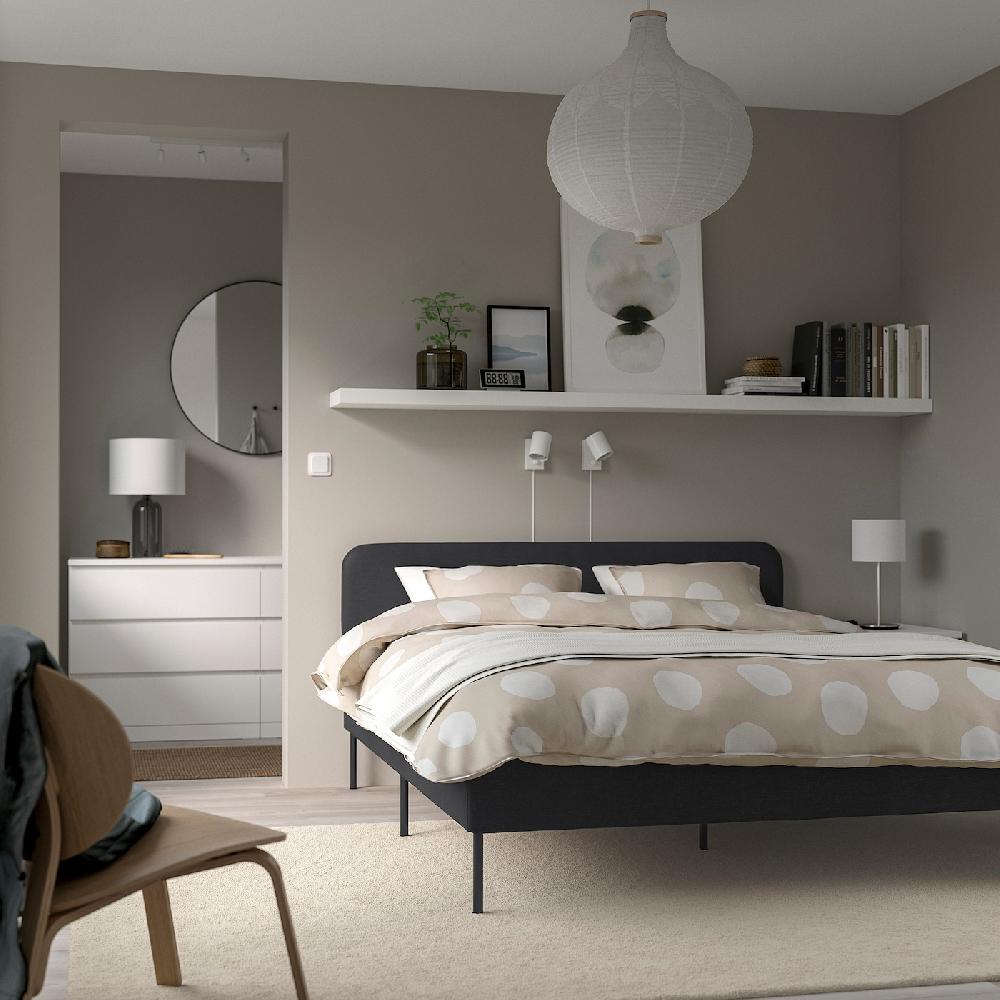 IKEA SLATTUM Struttura Letto Imbottita Vissle Grigio Scuro 160x200 Cm