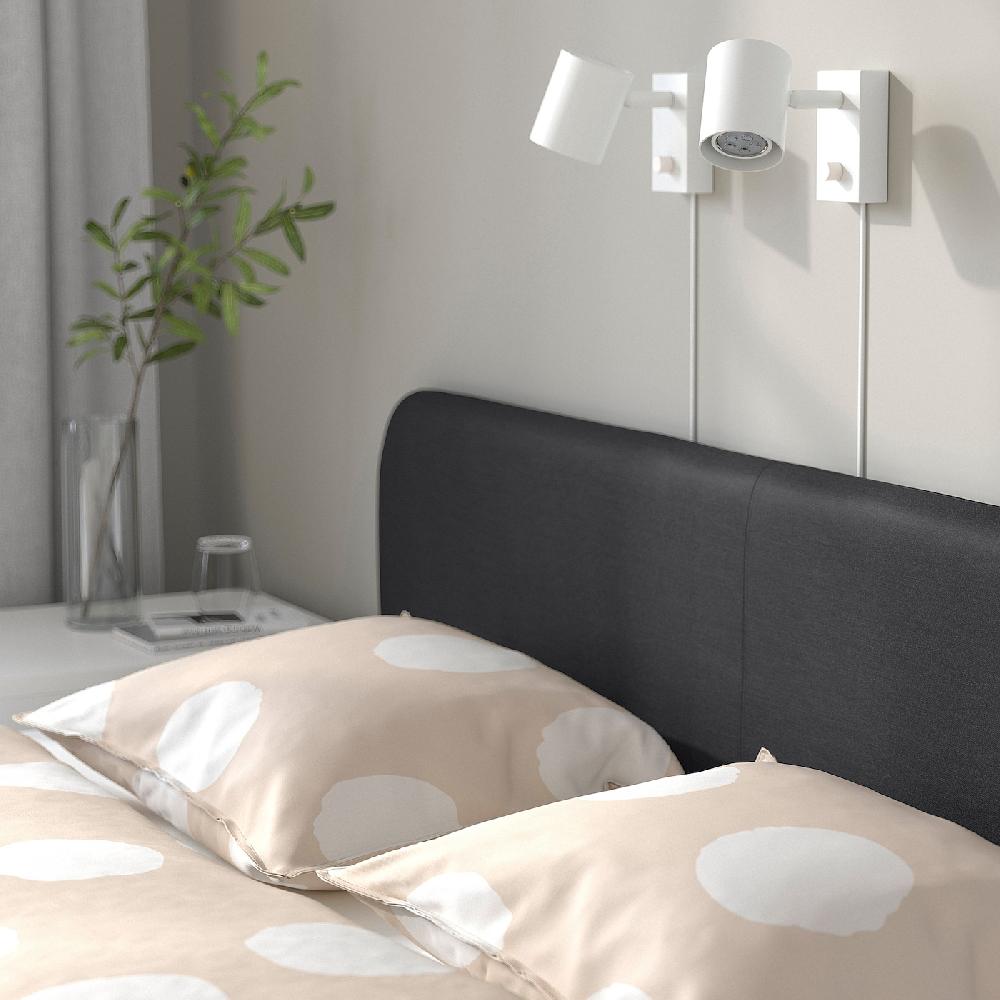 IKEA SLATTUM Struttura Letto Imbottita Vissle Grigio Scuro 160x200 Cm