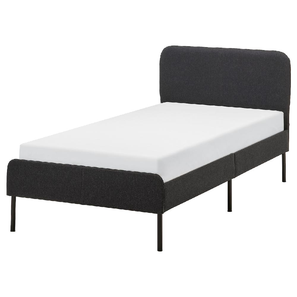 IKEA SLATTUM Struttura letto imbottita Vissle grigio scuro 90x200 cm