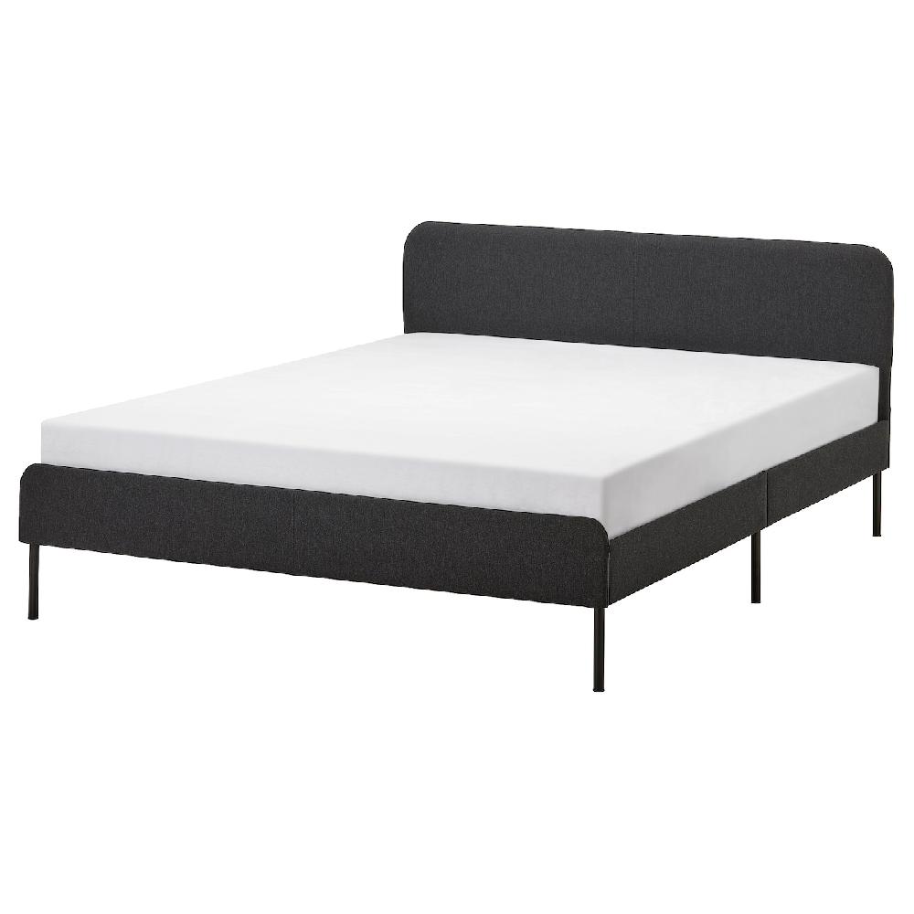 IKEA SLATTUM Struttura letto imbottita Vissle grigio scuro 160x200 cm