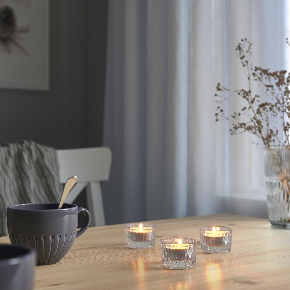 IKEA SMÄLLSPIREA Portacandelina Vetro Trasparente/fantasia 4 Cm