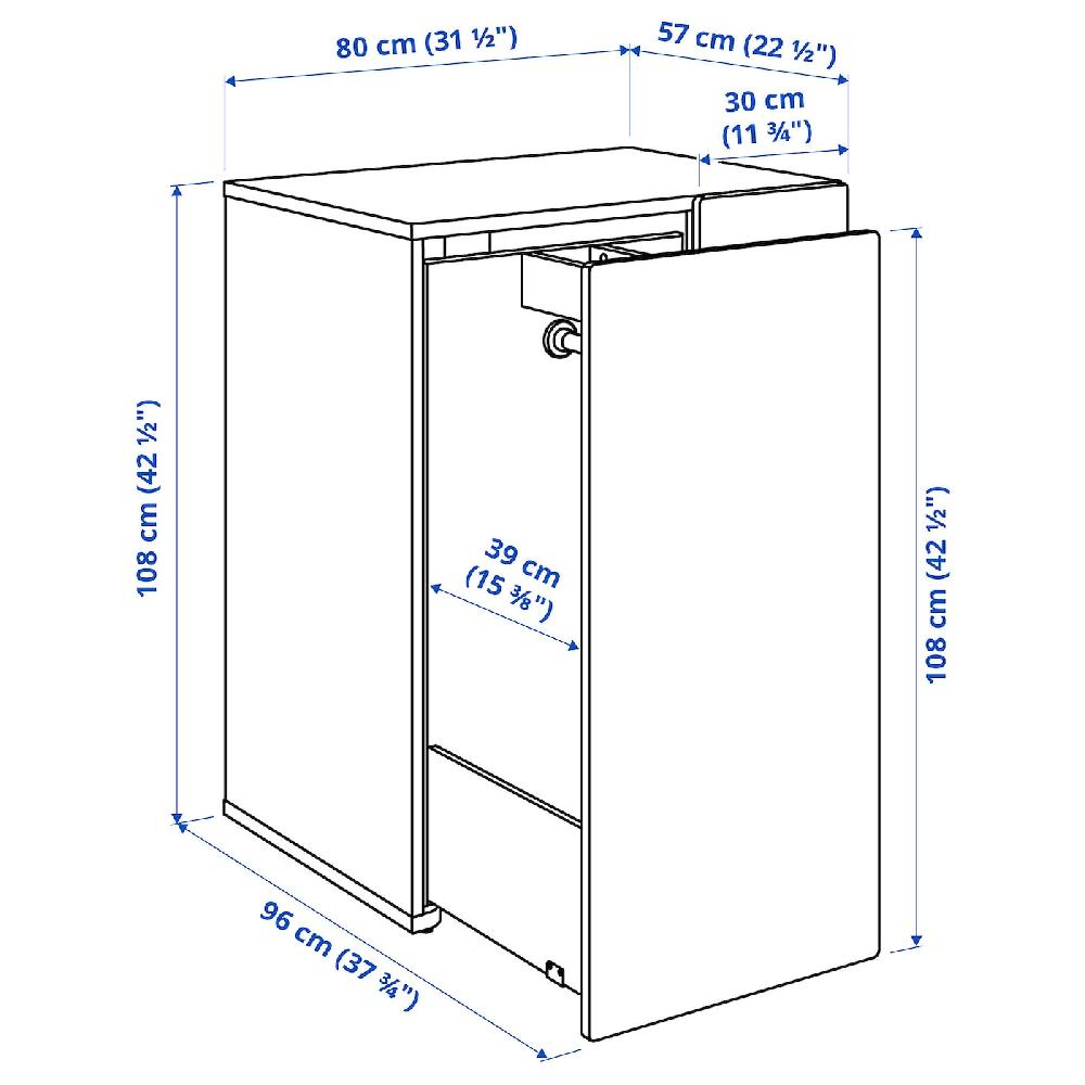 IKEA SMÅSTAD Elemento Estraibile Bianco 80x57x108 Cm