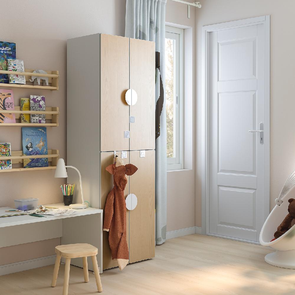 IKEA SMÅSTAD Guardaroba Bianco Betulla/con 2 Bastoni Appendiabiti 60x42x181 Cm