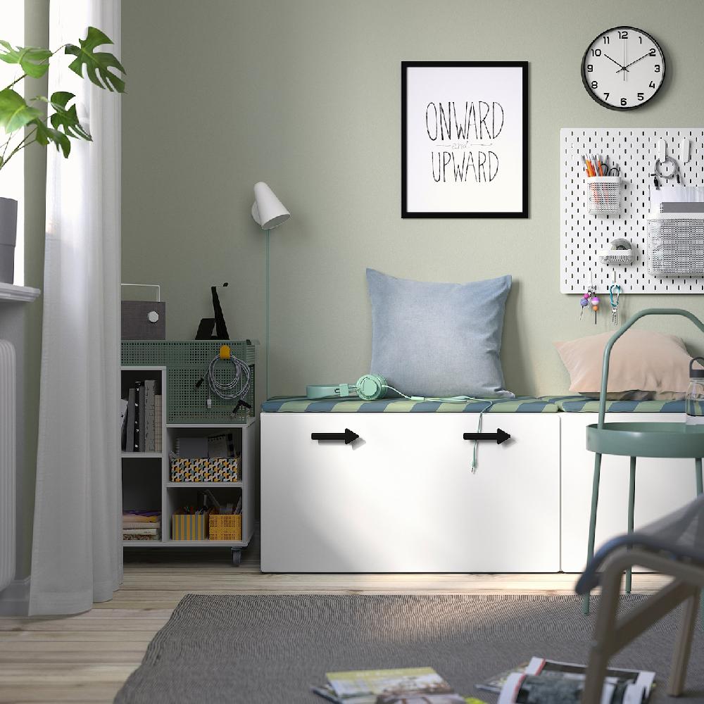 IKEA SMÅSTAD Panca Con Contenitore Giocattoli Bianco/bianco 90x52x48 Cm