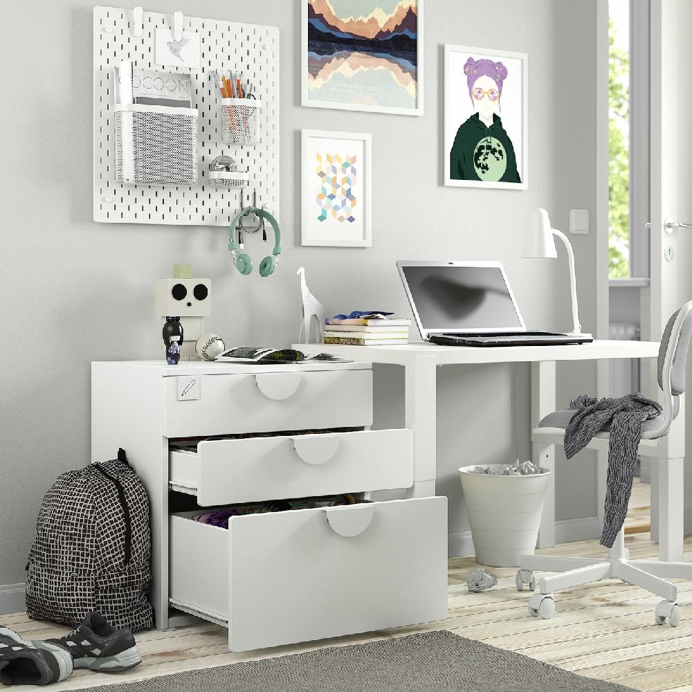 IKEA SMÅSTAD / PLATSA Cassettiera Con 3 Cassetti Bianco/bianco 60x42x63 Cm