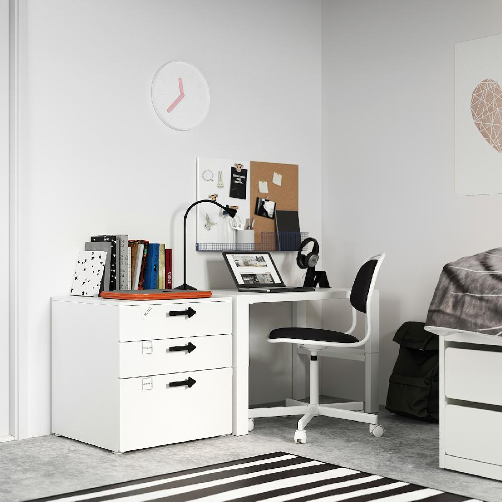 IKEA SMÅSTAD / PLATSA Cassettiera Con 3 Cassetti Bianco/bianco 60x57x63 Cm