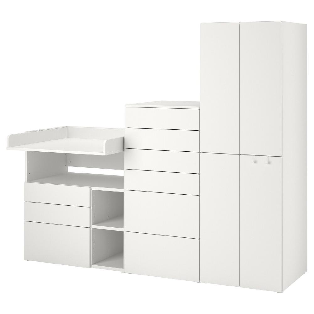 IKEA SMÅSTAD / PLATSA Combinazione di mobili bianco bianco/con fasciatoio 210x79x181 cm