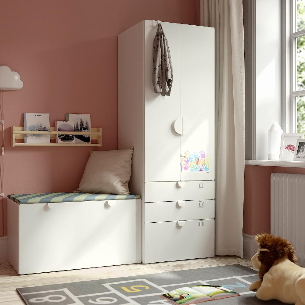 IKEA SMÅSTAD / PLATSA Combinazione Di Mobili Bianco Bianco/con Panca 150x57x181 Cm