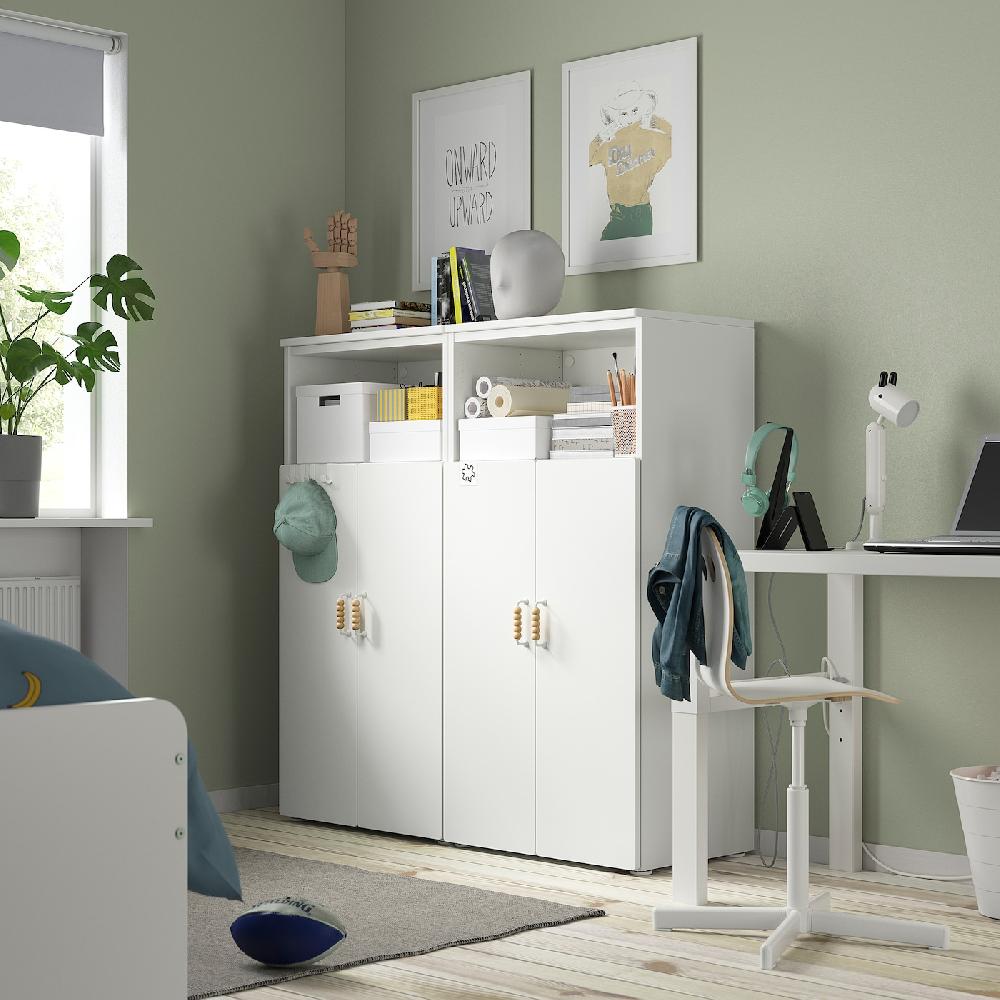 IKEA SMÅSTAD / PLATSA Combinazione Di Mobili Bianco/bianco Con 6 Ripiani 120x42x123 Cm