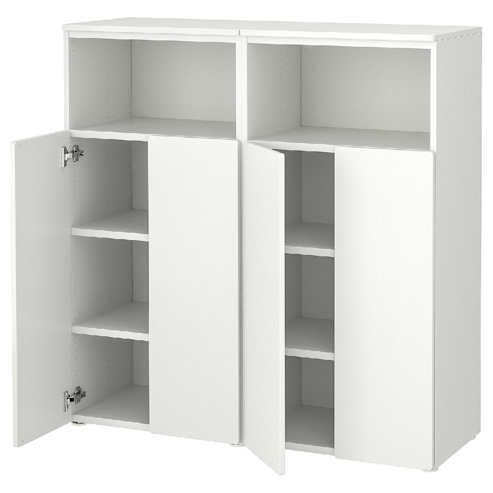 IKEA SMÅSTAD / PLATSA Combinazione di mobili bianco/bianco con 6 ripiani 120x42x123 cm