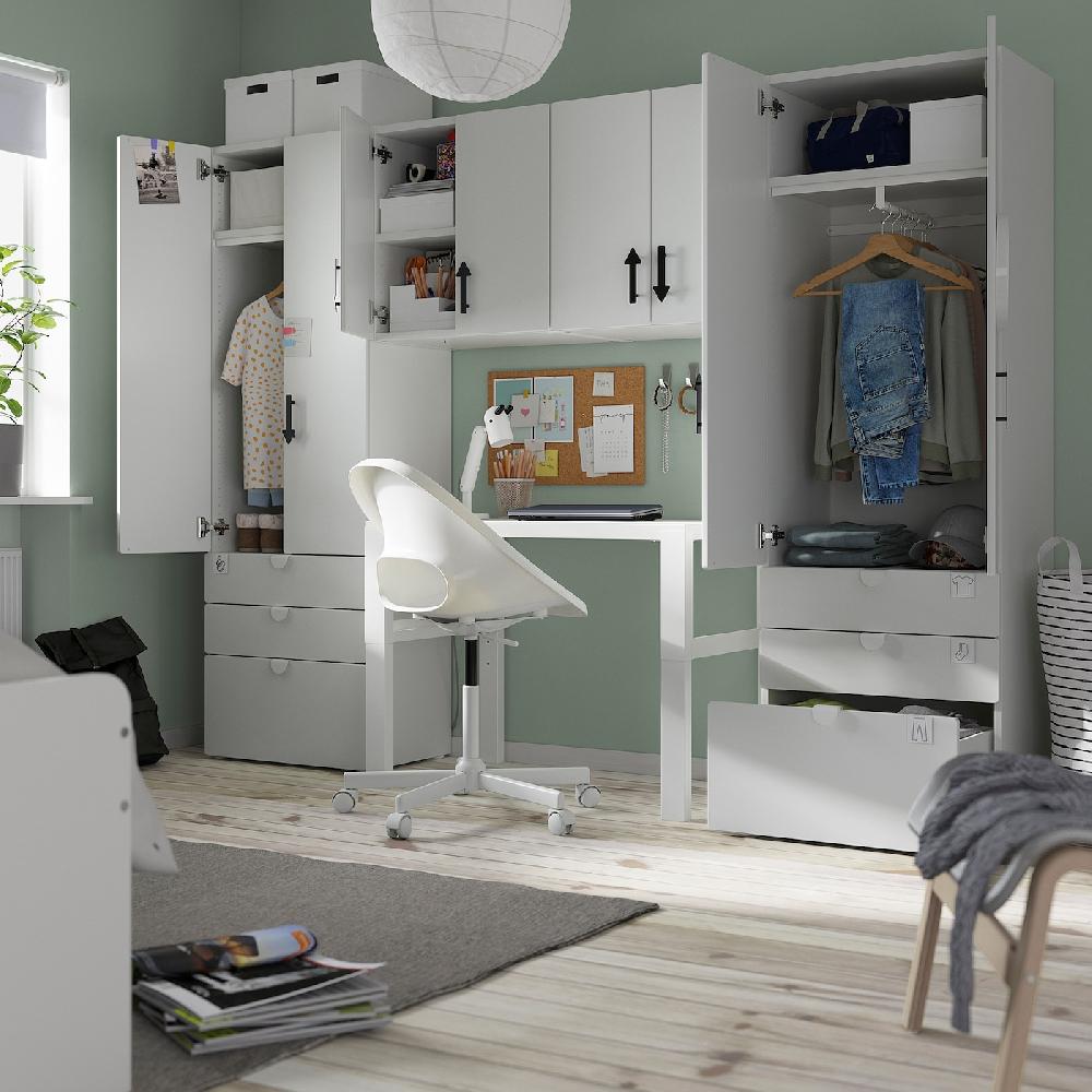 IKEA SMÅSTAD / PLATSA Combinazione Di Mobili Bianco/blu 240x42x181 Cm