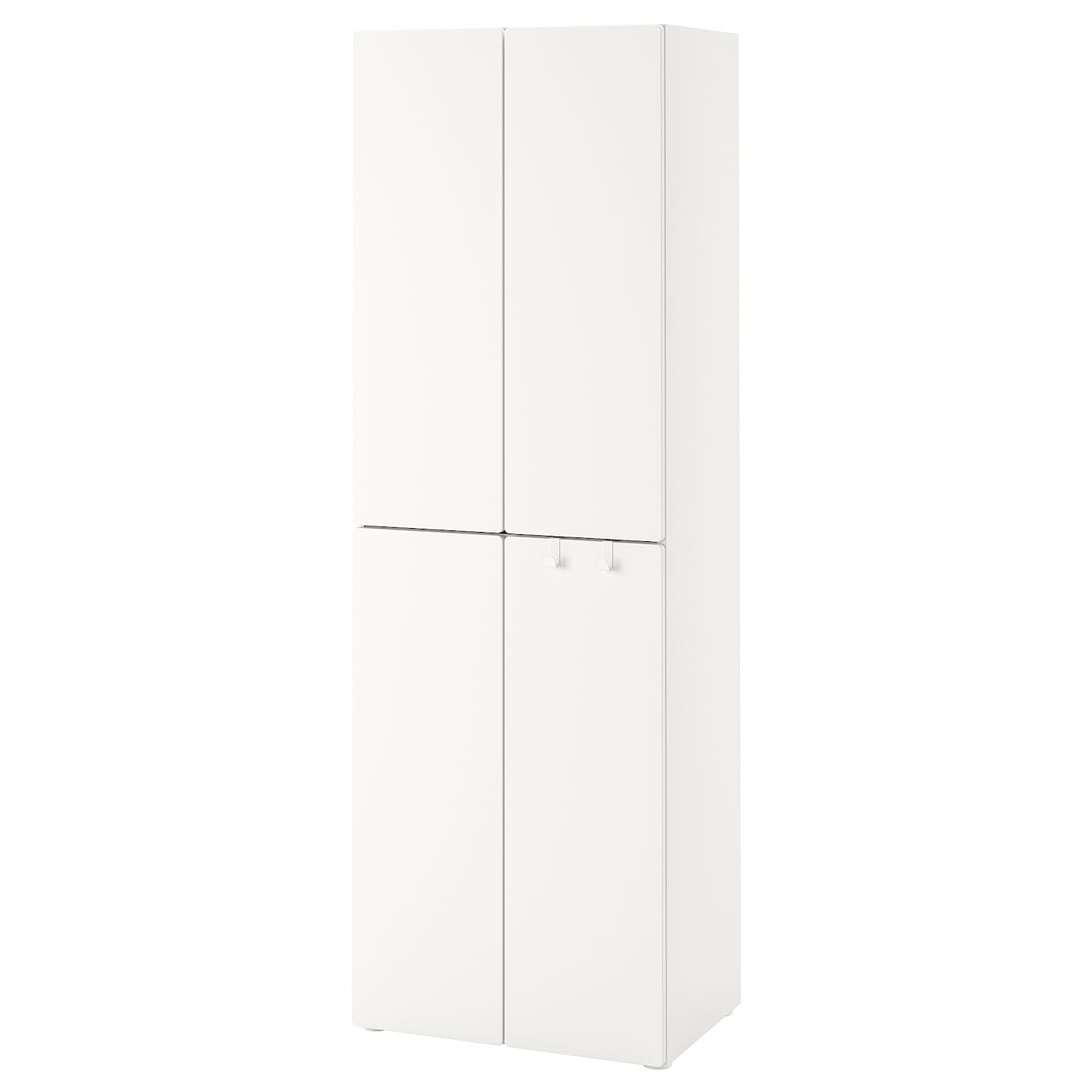 IKEA SMÅSTAD / PLATSA Guardaroba bianco bianco/con 2 bastoni appendiabiti 60x42x181 cm