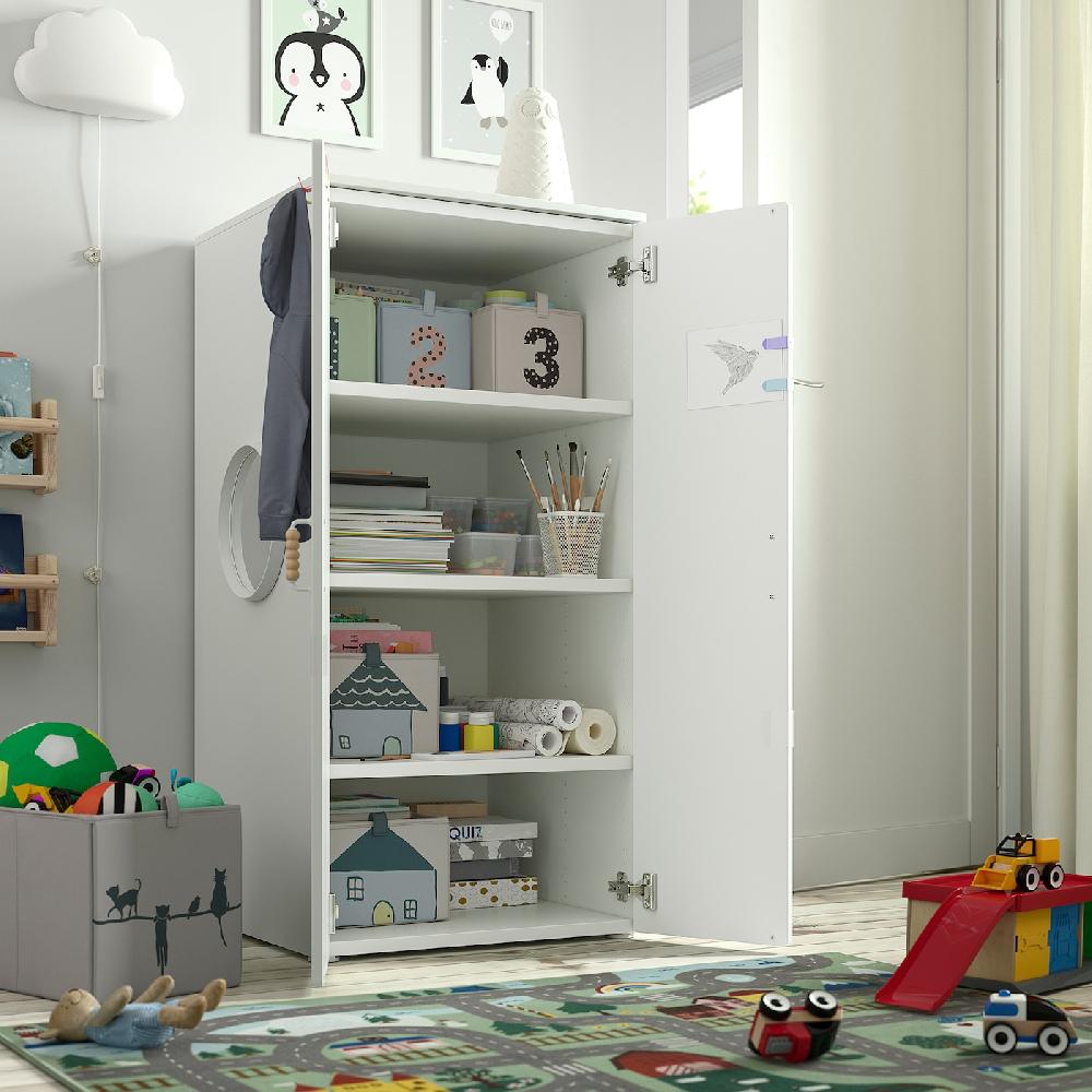 IKEA SMÅSTAD / PLATSA Guardaroba Bianco Bianco/con 3 Ripiani 60x57x123 Cm