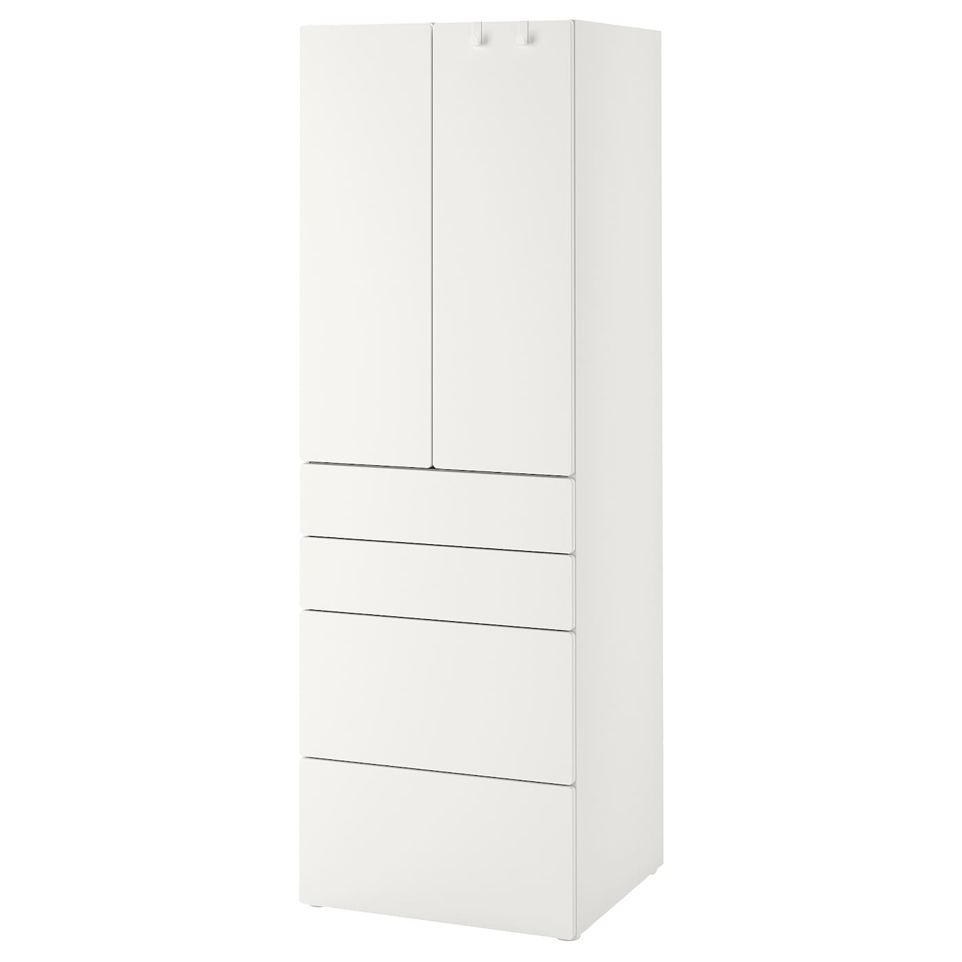 IKEA SMÅSTAD / PLATSA Guardaroba bianco bianco/con 4 cassetti 60x42x181 cm