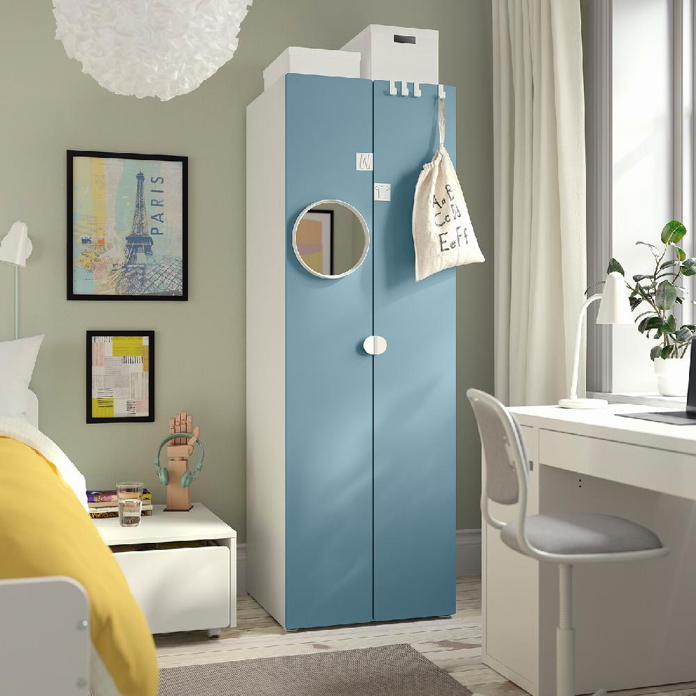 IKEA SMÅSTAD / PLATSA Guardaroba Bianco/blu 60x57x181 Cm