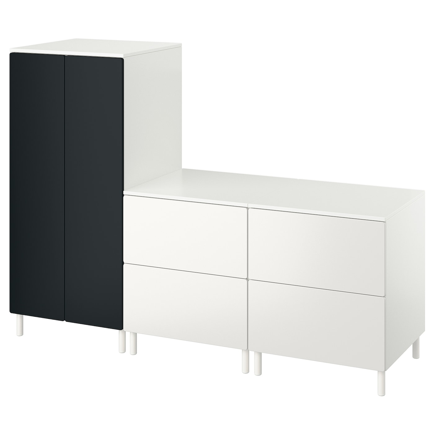 IKEA SMÅSTAD / PLATSA Guardaroba bianco superficie a lavagna/con 2 cassettiere 180x57x133 cm