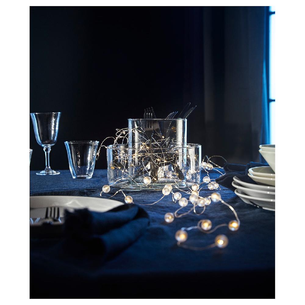 IKEA SNÖYRA Illuminazione A LED 40 Luci Per Interni/a Batterie Color Argento