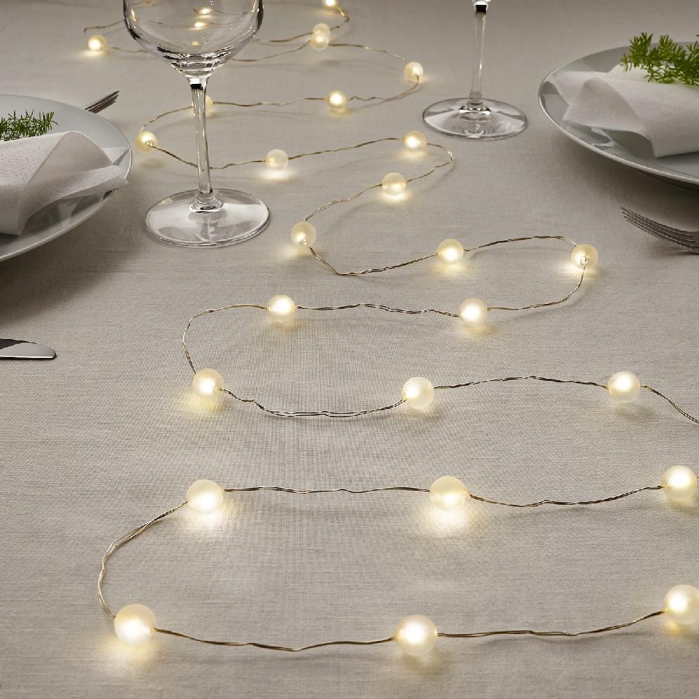 IKEA SNÖYRA Illuminazione A LED 40 Luci Per Interni/a Batterie Color Argento