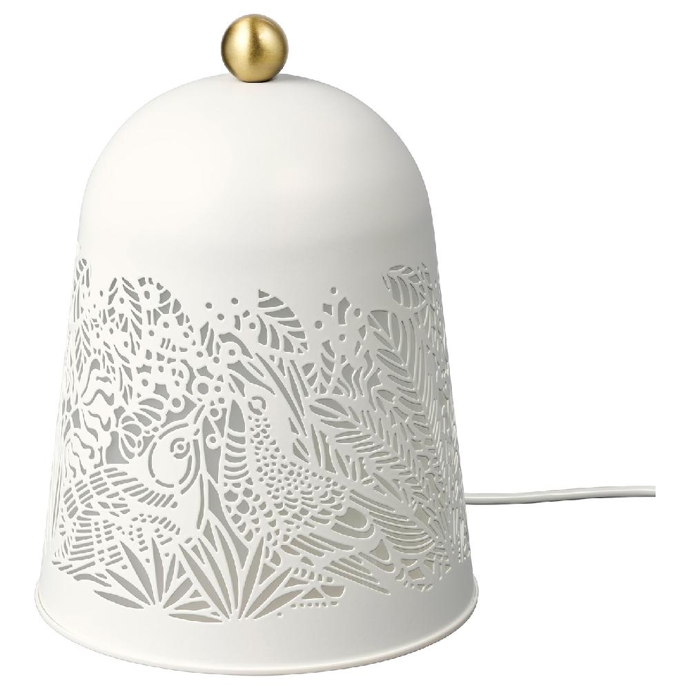 IKEA SOLSKUR Lampada da tavolo a LED bianco/color ottone