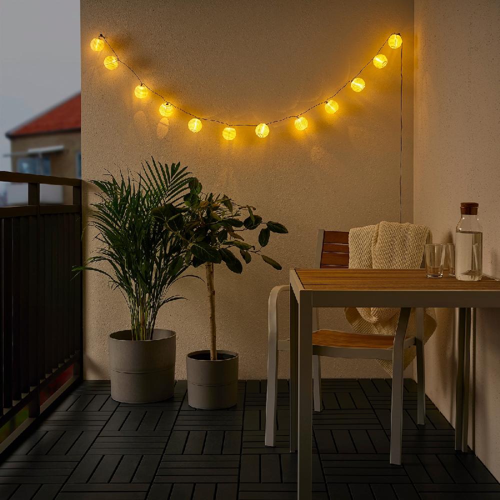 IKEA SOLVINDEN Illuminazione A LED 12 Luci Da Esterno/a Batterie Bianco