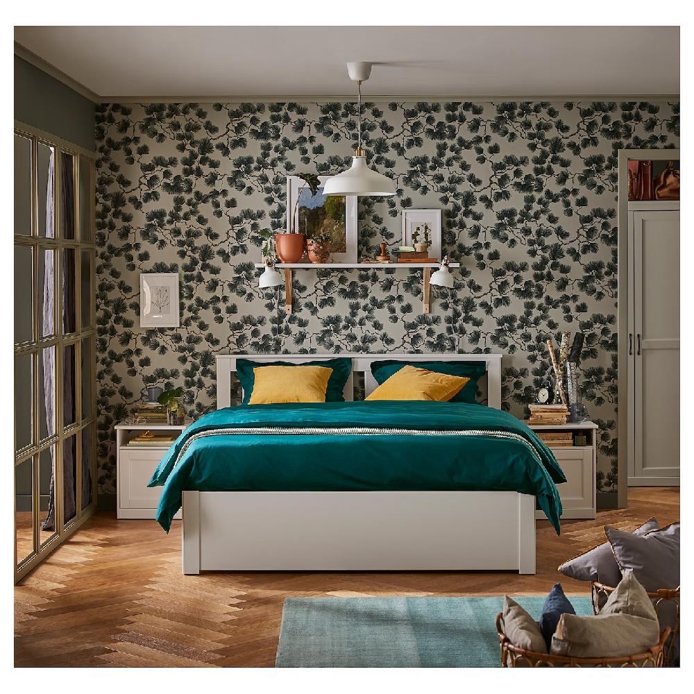IKEA SONGESAND Struttura Letto Con 2 Contenitori Bianco/Luröy 160x200 Cm