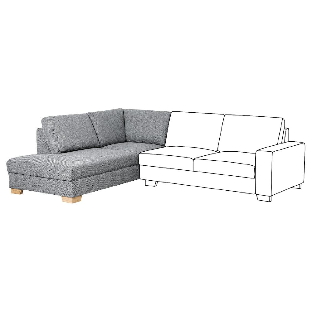 IKEA SÖRVALLEN Elemento angolare sinistro Lejde grigio/nero