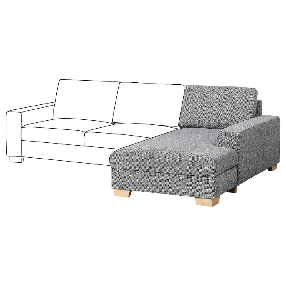 IKEA SÖRVALLEN Elemento chaise-longue destro/Lejde grigio/nero