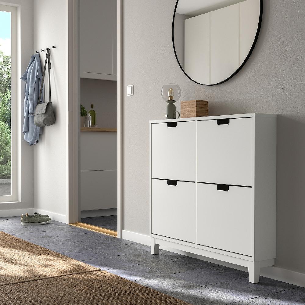 IKEA STÄLL Scarpiera A 4 Scomparti Bianco 96x17x90 Cm