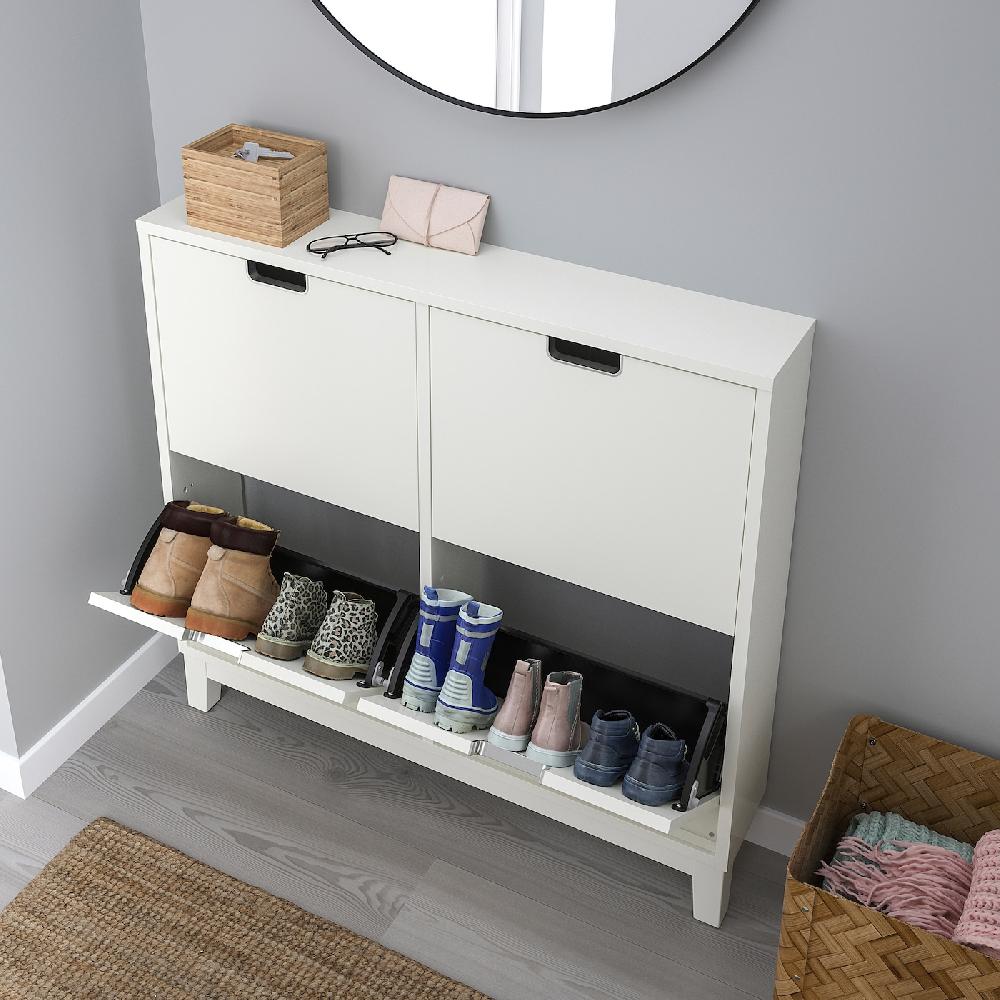 IKEA STÄLL Scarpiera A 4 Scomparti Bianco 96x17x90 Cm