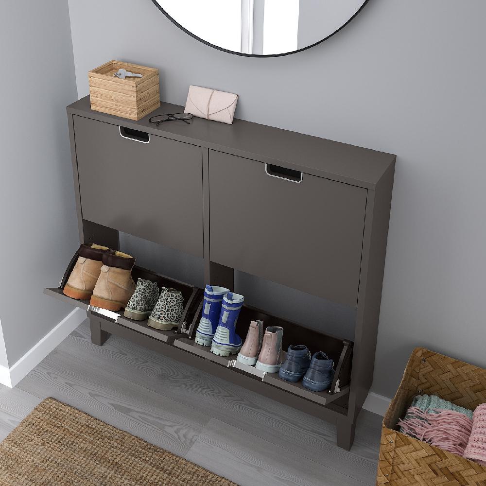 IKEA STÄLL Scarpiera A 4 Scomparti Grigio Scuro 96x17x90 Cm